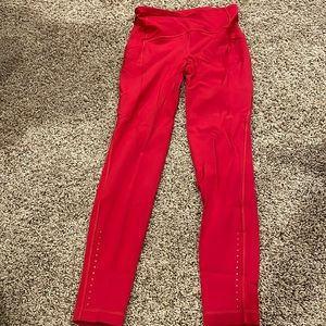 Red Lululemon leggings . Size 8 . No inside tags .